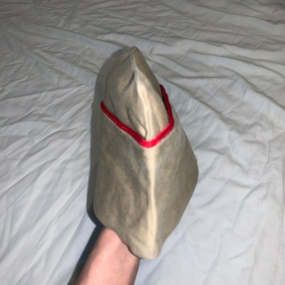 1952 KOREAN WAR ARMY sz7 1/4 GARRISON COVER CAP ARTILLERY SERVICE CORD KD 01032 - Picture 4 of 12